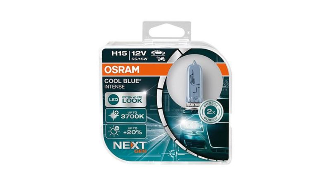 Set 2 becuri 12v h15 55/15 w cool blue intense nextgen osram UNIVERSAL Universal #6 64176CBN-HCB