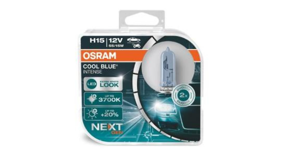 Set 2 becuri 12v h15 55/15 w cool blue intense nextgen osram UNIVERSAL Universal #6 64176CBN-HCB