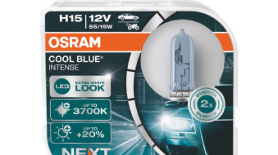 Set 2 Becuri 12v H15 55/15 W Cool Blue Intense Nextgen Osram Ams-osram 64176CBN-HCB
