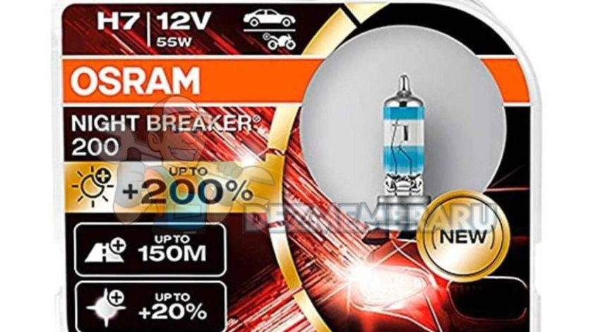 Set 2 becuri auto halogen H7, Nightbreaker 200