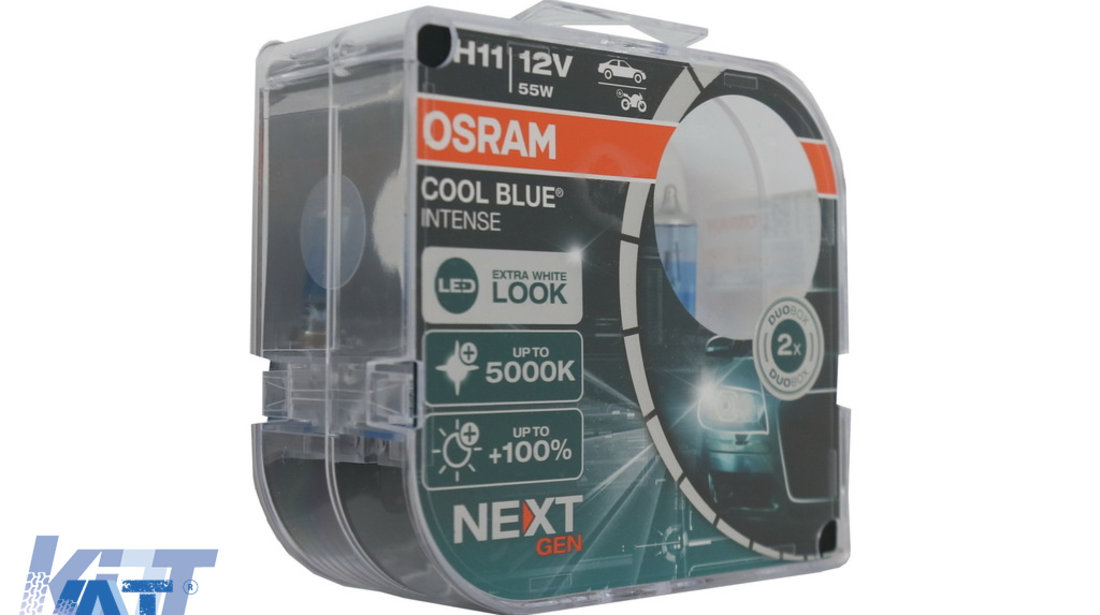 Set 2 Becuri Auto Halogen NEXT GEN Osram Cool Blue Intense H11 64211CBN-HCB 12V