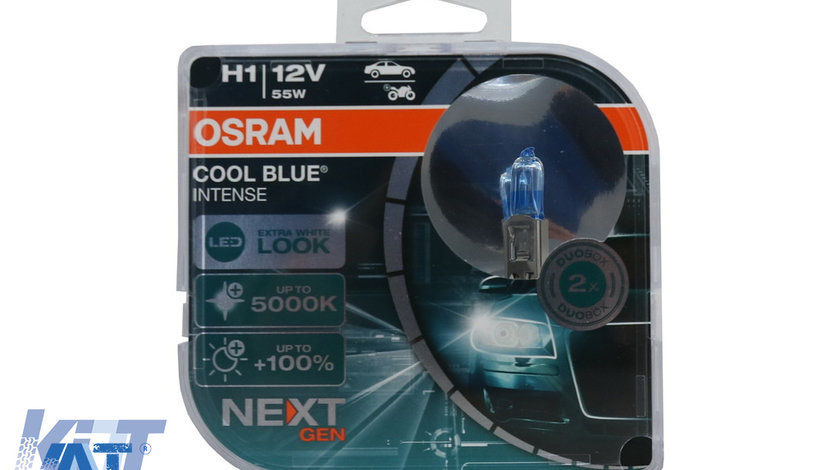 Set 2 Becuri Auto Halogen NEXT GEN Osram Cool Blue Intense 64150CBN-HCB H1 12V