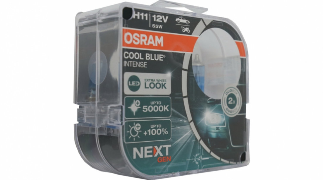 Set 2 Becuri Auto Halogen NEXT GEN Osram Cool Blue Intense H11 64211CBN-HCB 12V 64211CBN-HCB