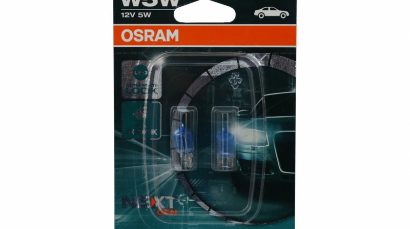 Set 2 Becuri Auto Osram COOL BLUE INTENSE NEXT GEN 2825CBN-02B W5W 12V Blister 2825CBN-02B