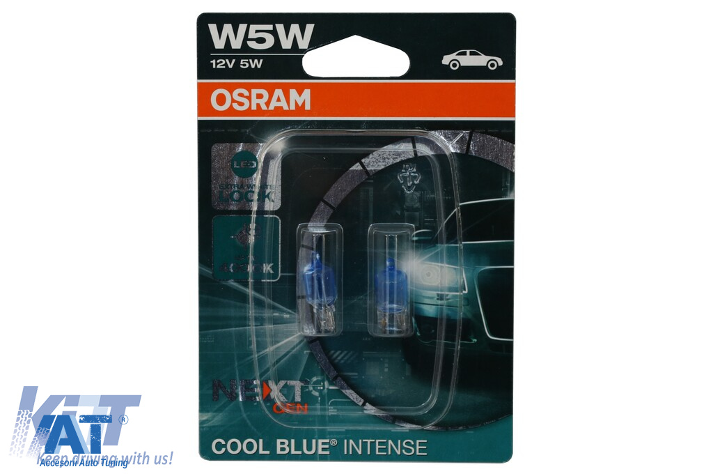 Set 2 Becuri Auto Osram COOL BLUE INTENSE NEXT GEN 2825CBN-02B W5W 12V Blister
