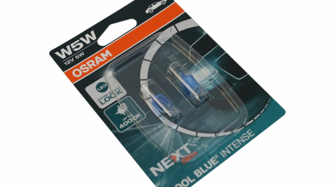 Set 2 Becuri Auto Osram COOL BLUE INTENSE NEXT GEN 2825CBN-02B W5W 12V Blister 2825CBN-02B