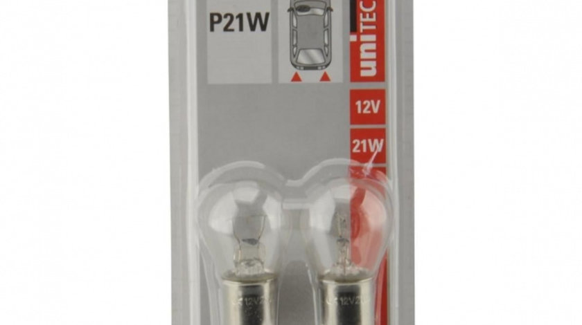 Set 2 Becuri Auto Pentru Frana/ Semnalizare P21W 21W 12V Unitec 91319