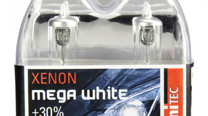 Set 2 Becuri Auto Xenon Mega White H4 Unitec 77780