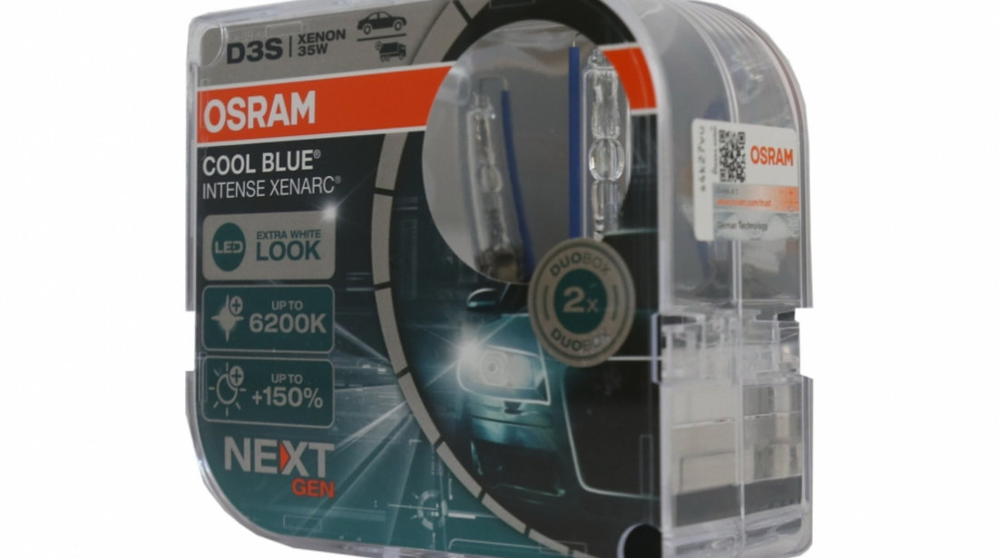 Set 2 Becuri Auto Xenon OSRAM XENARC COOL BLUE INTENSE NEXT GEN D3S HID 66340CBN-HCB 66340CBN-HCB