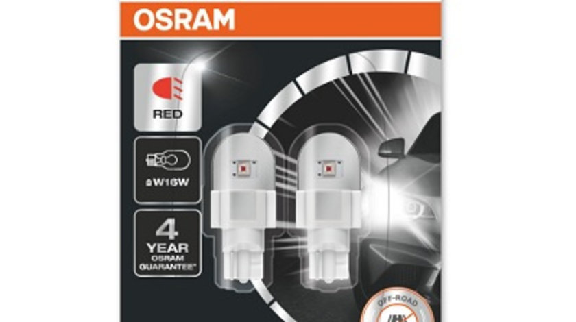 SET 2 BECURI AUXILIARE CU LED 12V (W16W) RED BLI OSRAM 921DRP-02B OSRAM