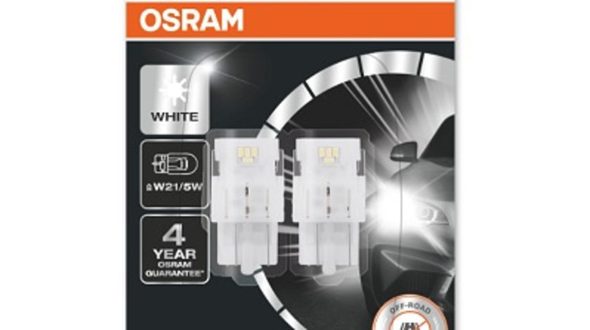 Set 2 Becuri Auxiliare Cu Led 12v (w21/5w) White 6000k Bli Osram Ams-osram 7515DWP-02B