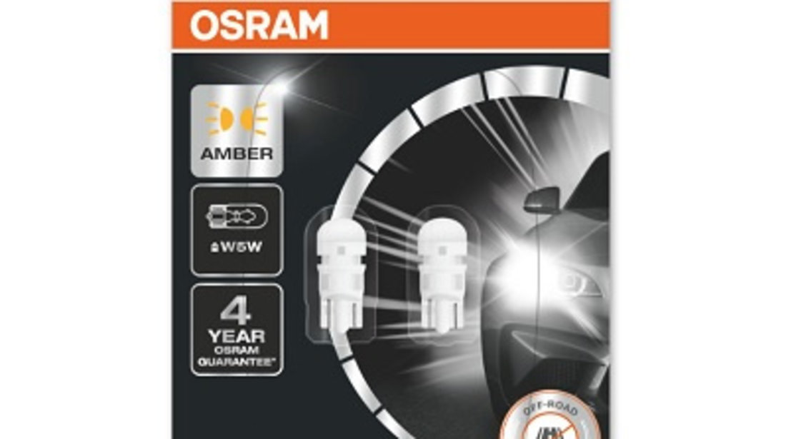 Set 2 Becuri Auxiliare Cu Led 12v (w5w) Amber Bli Osram Ams-osram 2827DYP-02B