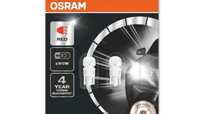 SET 2 BECURI AUXILIARE CU LED 12V (W5W) RED 6000K BLI OSRAM 2825DRP-02B OSRAM