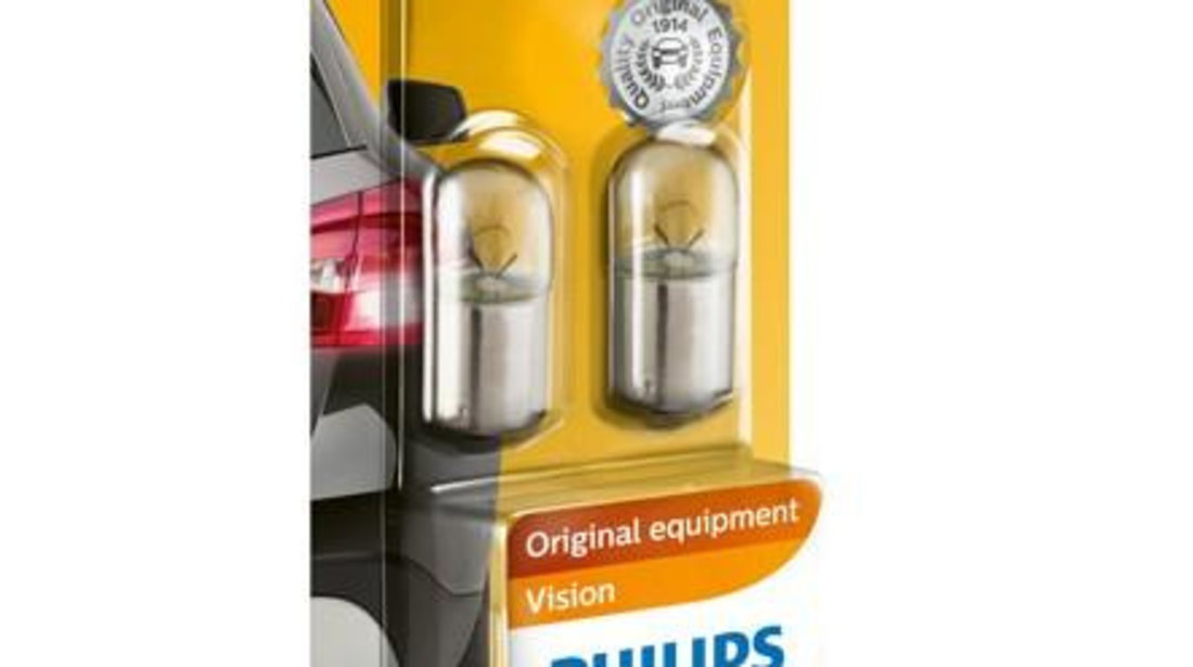 Set 2 becuri auxiliare r10w 12v (blister) vision philips UNIVERSAL Universal #6 12814B2