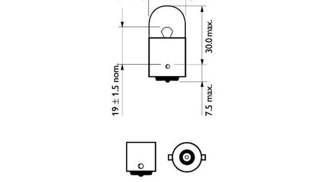 Set 2 becuri auxiliare r10w 12v (blister) vision philips UNIVERSAL Universal #6 12814B2