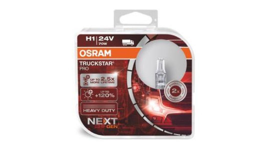 Set 2 becuri camion 24v h1 70 w truckstar pro +120% nextgen osram UNIVERSAL Universal #6 64155TSP-HCB