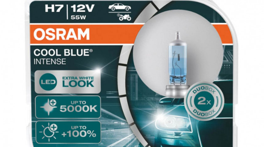 Set 2 becuri cu halogen Osram H7, 12V, 55W, PX26d, Cool Blue NEXT GEN AVX-AM64210CBN-D