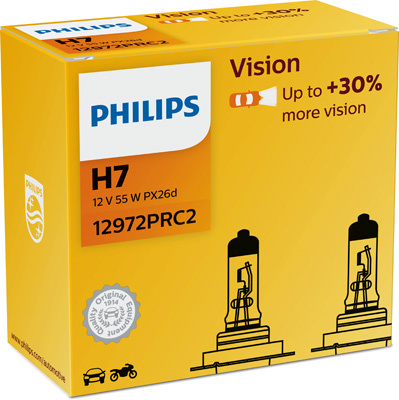 SET 2 BECURI FAR H7 55W 12V VISION PHILIPS 12972PRC2 PHILIPS