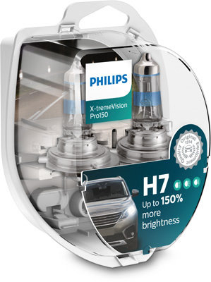 SET 2 BECURI FAR H7 55W 12V X-TREME VISION PRO150 PHILIPS 12972XVPS2 PHILIPS