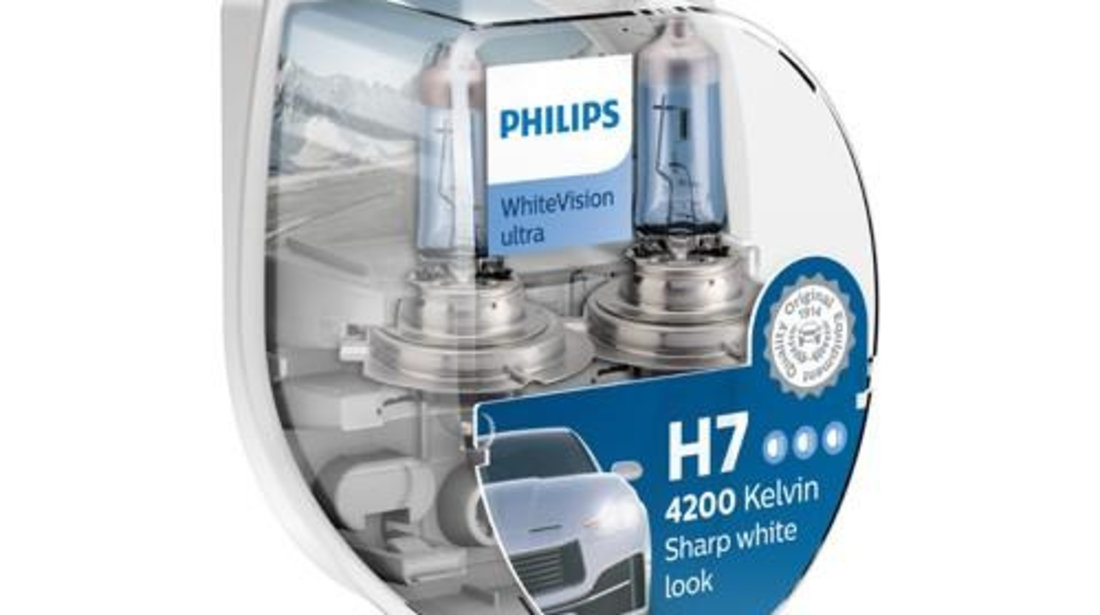 Set 2 becuri far h7/w5w px26d 55w 12v white vision ultra philips UNIVERSAL Universal #6 12972WVUSM