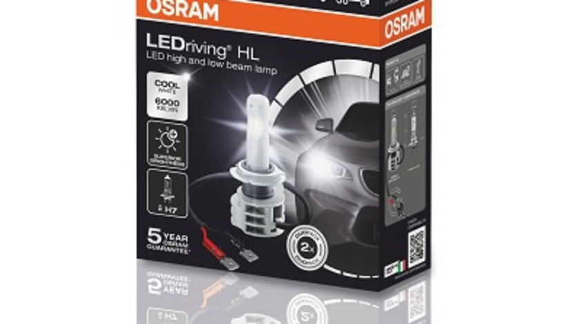 SET 2 BECURI LED 12/24V (H7) FAR OSRAM