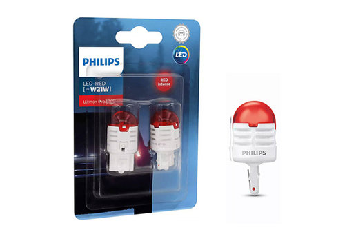 SET 2 BECURI LED EXTERIOR 12V W21 RED W3x16D ULTINON PRO3000 SI PHILIPS 11065U30RB2 PHILIPS