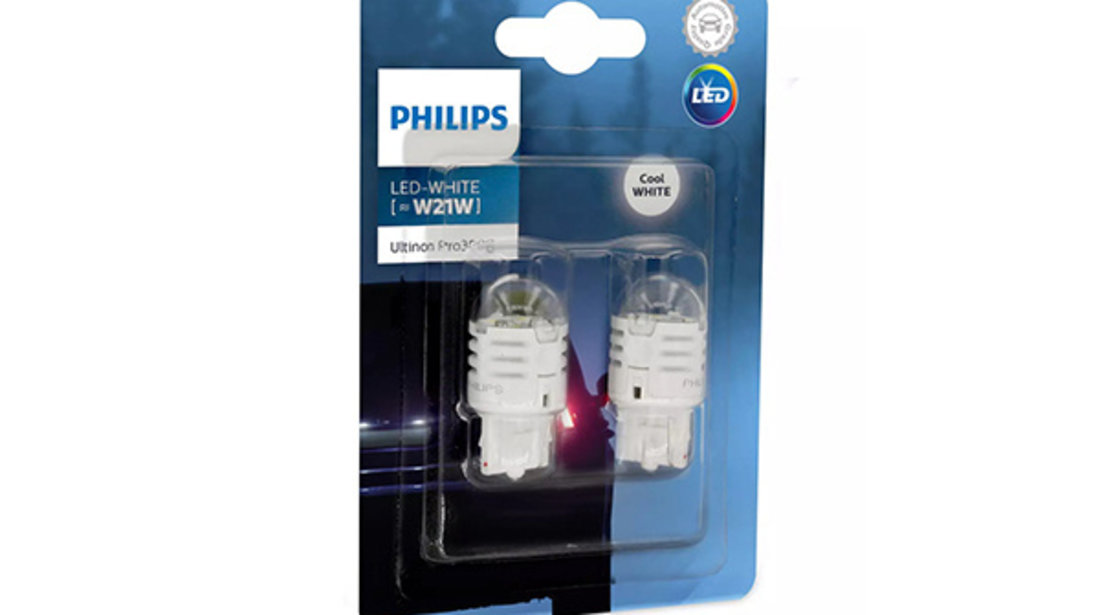 SET 2 BECURI LED EXTERIOR 12V W21 RED W3x16D ULTINON PRO3000 SI PHILIPS 11065U30CWB2 PHILIPS