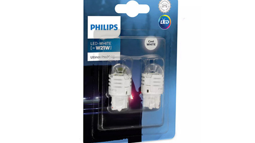 SET 2 BECURI LED EXTERIOR 12V W21 RED W3x16D ULTINON PRO3000 SI PHILIPS 11065U30CWB2 PHILIPS