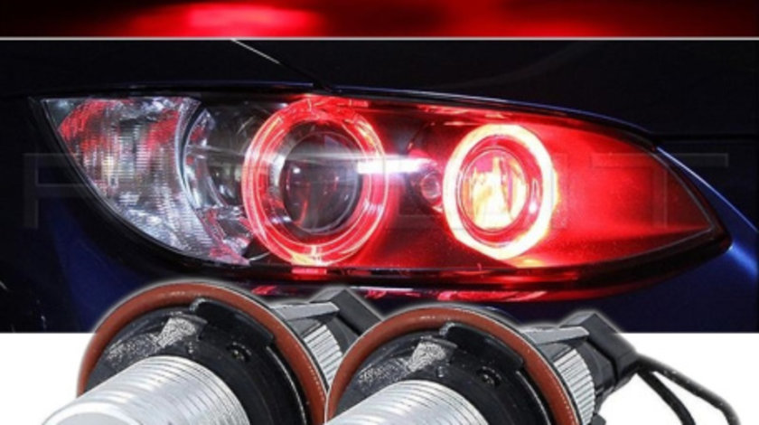 Set 2 Becuri Led Marker Angel Eyes Bmw E39 E60 E61 E39 E63 E64 E65 E66 E83 X5, Rosu KRU166