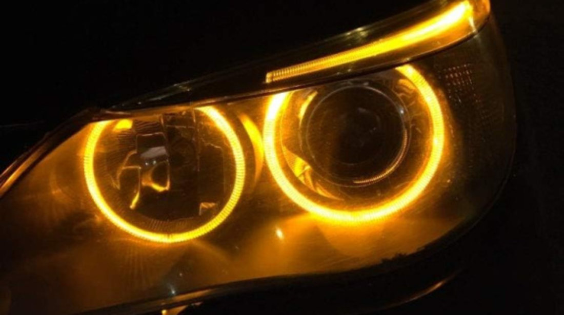 Set 2 Becuri Led Marker Angel Eyes Bmw E39 E60 E61 E39 E63 E64 E65 E66 E83 X5, Galben KRU164