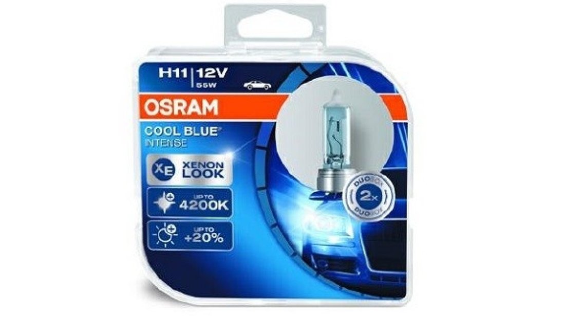 Set 2 becuri Osram H11 Cool Blue Intense 12V 55W 64211CBI-HCB piesa NOUA