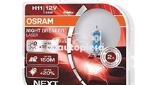 Set 2 becuri Osram H11 Night Breaker Laser Next Ge...