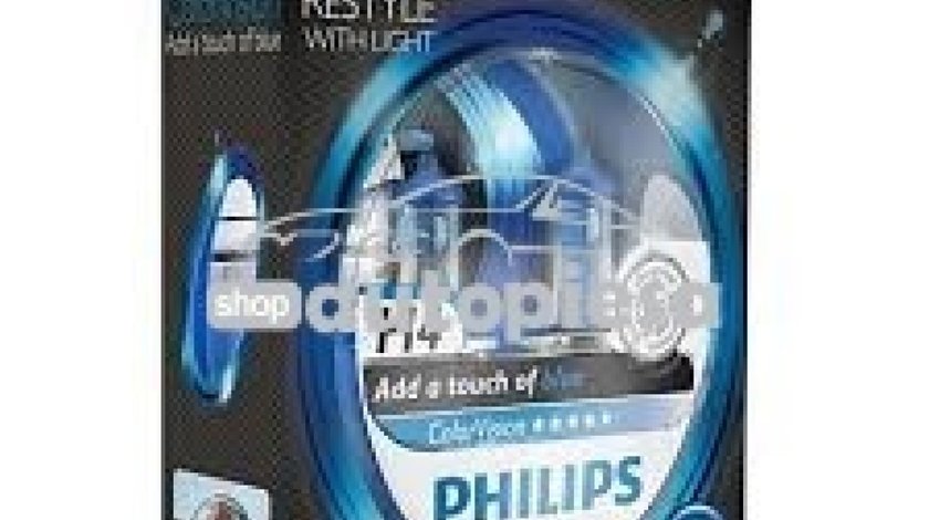 Set 2 becuri Philips H4 ColorVision albastru 12V 60/55W 12342CVPBS2 - produs NOU