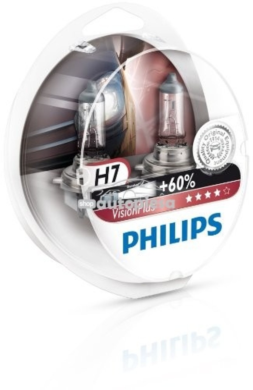 Set 2 becuri Philips H7 Vision Plus 12V 55W 12972VPS2 piesa NOUA