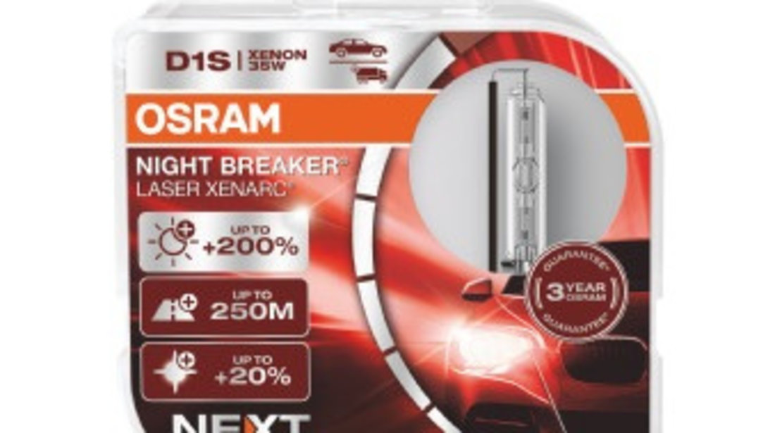 Set 2 Becuri Xenon 85v D1s Xenarc Night Breaker Laser Nextgen Osram Ams-osram 66140XNN-HCB