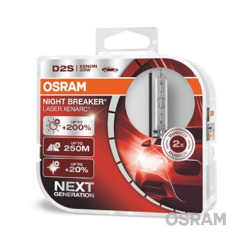 SET 2 BECURI XENON 85V D2S XENARC NIGHT BREAKER LASER +200% OSRAM 66240XNL-HCB OSRAM