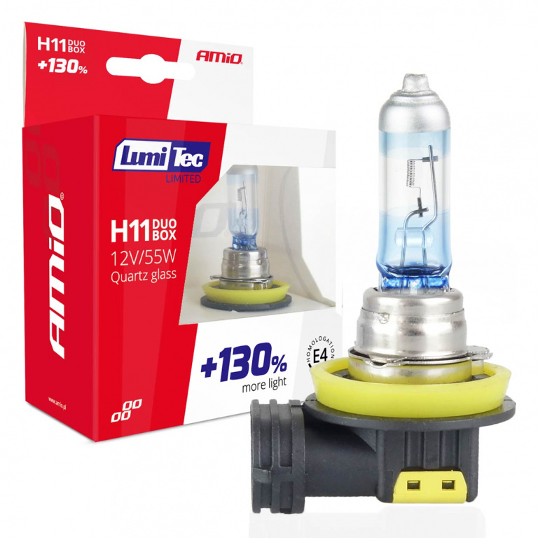 Set 2 Buc Bec Amio H11 12V 55W Lumitec Limited +130% Duo 02105