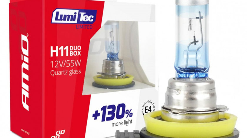 Set 2 Buc Bec Amio H11 12V 55W LumiTec Limited +130% Duo 02105