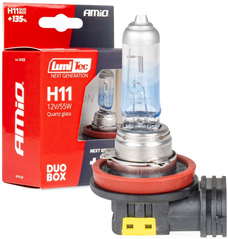 Set 2 Buc Bec Amio H11 12V 55W LumiTec Next Generation +135% DuoBox 04408