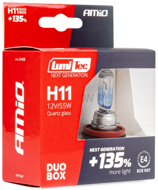 Set 2 Buc Bec Amio H11 12V 55W LumiTec Next Generation +135% DuoBox 04408