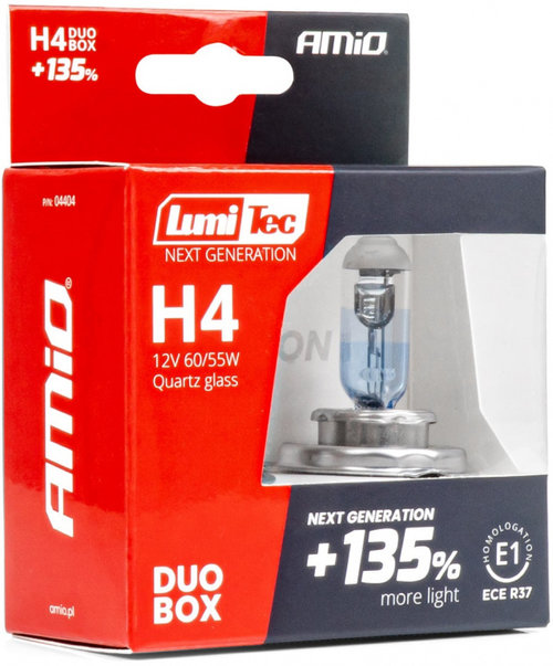 Set 2 Buc Bec Amio H4 12V 60/55W LumiTec Next Generation +135% DuoBox 04404