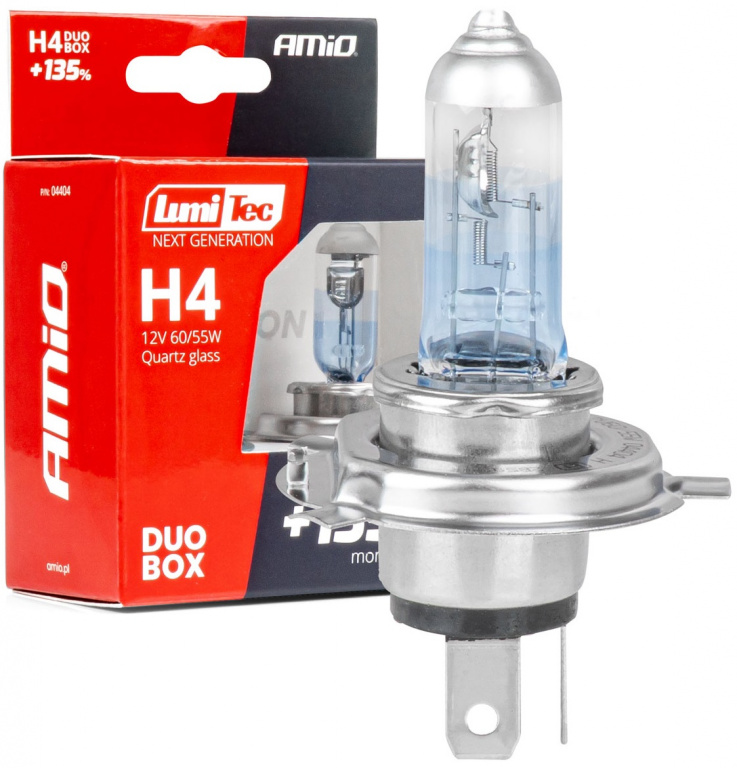 Set 2 Buc Bec Amio H4 12V 60/55W LumiTec Next Generation +135% DuoBox 04404