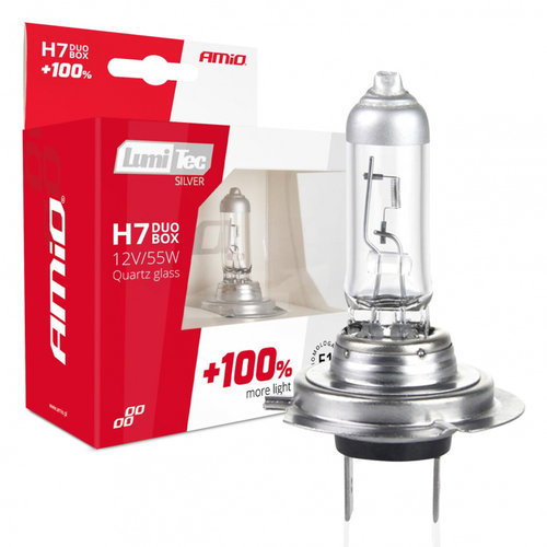 Set 2 Buc Bec Amio H7 12V 55W LumiTec Silver +100% Duo 01403