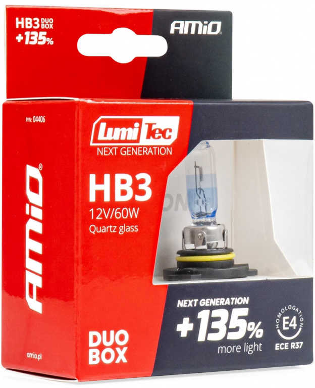 Set 2 Buc Bec Amio HB3 12V 60W LumiTec Next Generation +135% DuoBox 04406