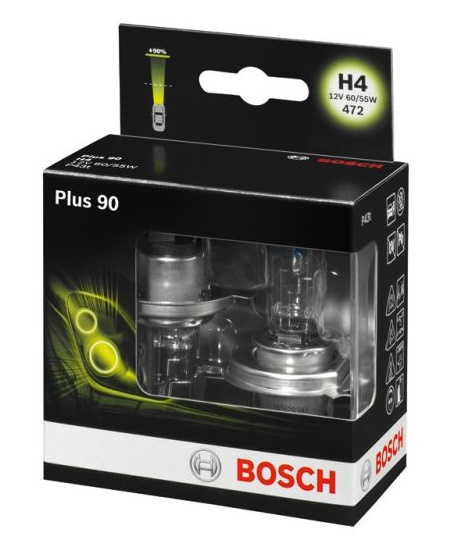 Set 2 Buc Bec Bosch H4 12V 60/55W P43T Plus 90 1 987 301 074