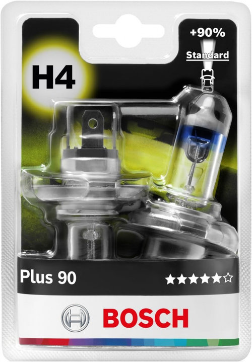 Set 2 Buc Bec Bosch H4 12V 60/55W P43T Plus 90 Blister 1 987 301 422