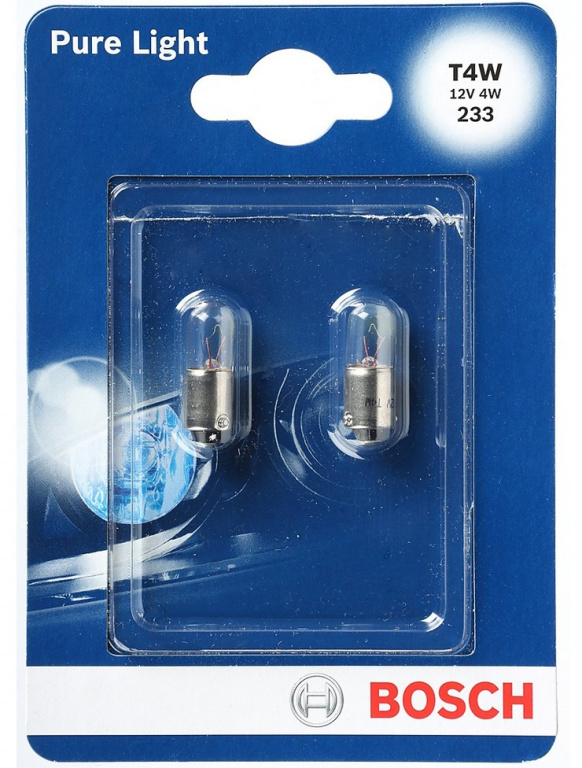 Set 2 Buc Bec Bosch T4W 12V 4W Pure Light Blister 1 987 301 023