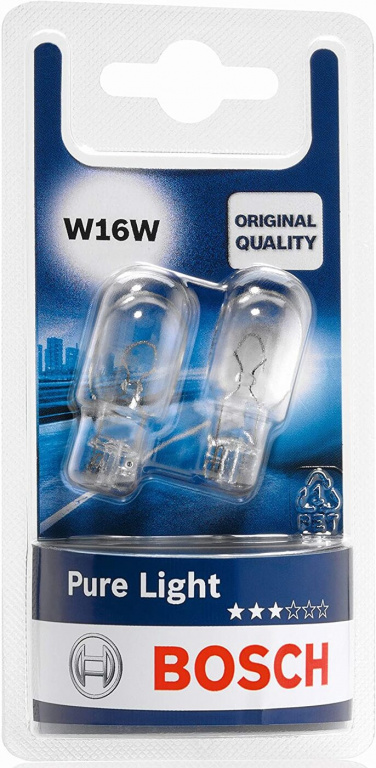 Set 2 Buc Bec Bosch W16W 12V 16W Pure Light Blister 1 987 301 049
