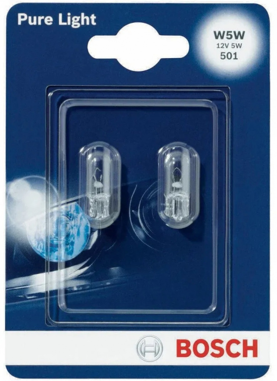 Set 2 Buc Bec Bosch W5W 12V 5W Pure Light Blister 1 987 301 026