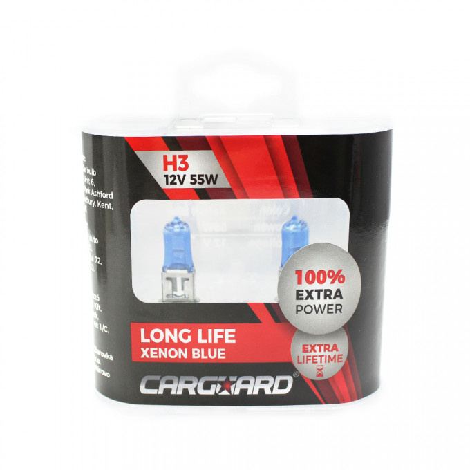 Set 2 Buc Bec Carguard H3 12V 55W +100% Intensitate Long Life BHA022